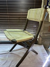 Mid-Century Modern Hans Wegner Style Woven Rope Lounge Chair — listing 2