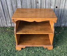 Vintage Maple Two-Piece Hutch Desk with Scalloped Plate Rack — listing 5