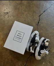 Maison Mihara Yasuhiro Blakey OG Sole Canvas Low-Top Sneakers, Navy/White — listing 5
