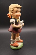 Vintage Bisque Porcelain Christmas Caroler Angel Figurine with Songbook