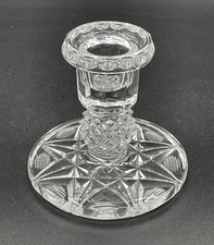 Heavy Clear Crystal Glass Candle Holder / Tealight Votive No mark visible — listing 3
