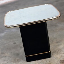 Vintage 1980s-90s Postmodern Lacquered Birch Square Pedestal End Table — listing 3