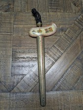 Antique Javanese Keris with 13 Luk Blade (Dhapur Sengkelat), Kemuning Wood Warangka & Silver/Gold Alpaca Pendok — listing 2