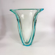 Hand-Blown Art Glass Sommerso Vase, Cobalt Blue with Controlled Bubbles, Signed & Dated 2000 — listing 6