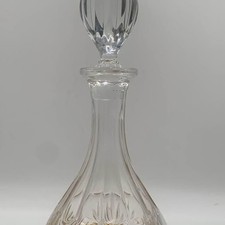 Cut Crystal Decanter Stopper with Faceted Ball Finial