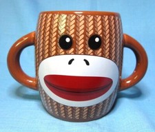 Galerie Sock Monkey Double Handle Ceramic Coffee Mug — listing 6