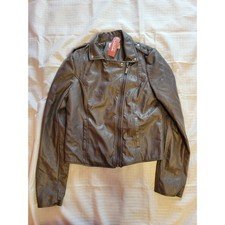 Arizona Jean Company Men's Faux Leather Bomber Jacket, Brown, Size XL — listing 5