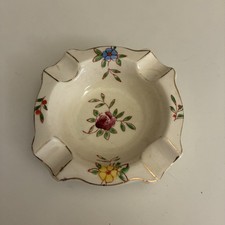 Hand-Painted Blue Floral Ceramic Ashtray with Cigarette Rests Yes - painted/stamped mark — listing 5