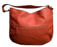 Hobo Coral/Terracotta Slouchy Hobo Shoulder Bag with Grommet Detail — listing 4