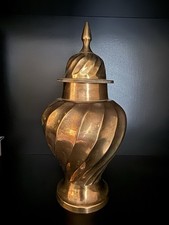 Vintage Hollywood Regency Brass Ginger Jar Table Lamp — listing 3