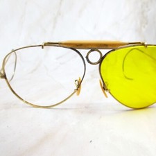 Vintage Gold-Filled Aviator Shooting/Sporting Eyeglasses with Cable Temples Yes - has a brand name/logo — listing 3