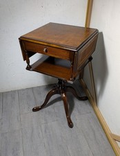Vintage Duncan Phyfe Style Pedestal Occasional Table with Beaded Edge and Splayed Tripod Legs — listing 5