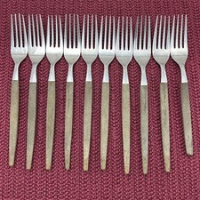 Vintage Japanese Teak Wood Handle Cocktail / Dessert Forks, Set of 4