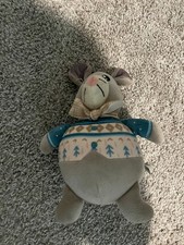 Vintage Christmas White Mouse Plush in Red Star Pajamas with Green Scarf — listing 4