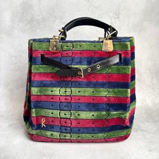 Roberta Di Camarino Camerino doctor Vintage Black Leather Doctor Bag with Signature Velvet Stripe — listing 3