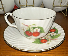 Adderley Bone China Yellow Ground Teacup & Saucer with Pink Rose — listing 4