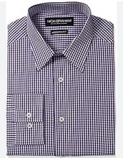 Nick Graham Everywhere Stretch Modern Fit Dress Shirt Purple Geometric Print — listing 5