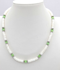 Vintage Green Puka Shell Chip Necklace with Barrel Clasp — listing 6