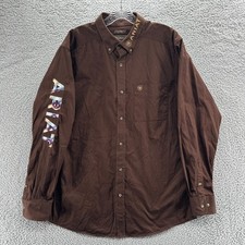 Ariat Men's Long Sleeve Button-Down Western Shirt, Blue Geometric Medallion Print, Size XXXL — listing 2