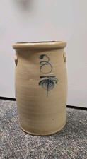Antique Stoneware Butter Churn with Wooden Dasher and Lid, Size 3 — listing 3