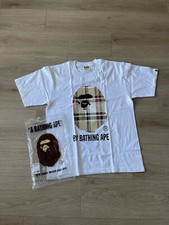 BAPE Check Side Big Ape Head Tee White/Blue — listing 3