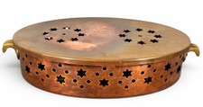 Vintage Copper and Brass Chafing Dish with Wooden Handle and Fuel Burner — listing 6