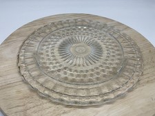 Pressed Glass Round Serving Platter with Fan-Scalloped Rim and Diamond-Point Pattern — listing 6