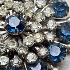 Vintage Rhinestone Starburst Clip-On Earrings, Red & Clear Crystals, Gold Tone — listing 2