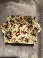 Royal Winton Grimwades Pierced-Handle Bonbon Dish, Autumn Leaf Chintz, 6 inch — listing 3