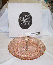 Pink Depression-Style Sandwich Glass Pattern Serving Plate / Chop Plate — listing 5