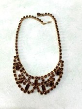 Vintage Rhinestone Bib Necklace and Clip-On Earrings Demi-Parure Set — listing 6