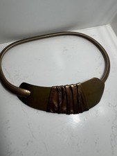 Boho Statement Collar Necklace with Black Leather, Wire-Wrapped Bars & Antiqued Silver-Tone Hardware — listing 5