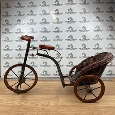 Antique Wicker Child's Rocking Chair with Floral Upholstery — listing 2
