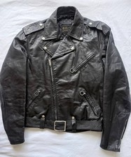 Brooks Leather Motorcycle Jacket with Snap-Down Collar — listing 5