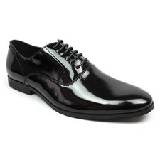 Men's Black Leather Slip-On Dress Loafers with Square Toe — listing 4