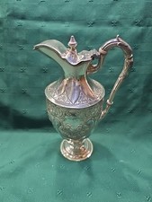 Victorian-Style Silver Plate Hinged-Lid Ewer / Hot Water Jug with Repoussé Scrollwork Only pictorial marks and numbers, no wor — listing 5