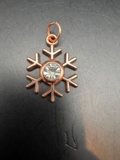 Silver-Tone Snowflake Pendant Necklace with Rhinestone Center and Ball Accents — listing 4