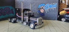 Franklin Mint Precision Models 1:24 Scale Peterbilt Semi Tractor Diecast, Black with Red/White/Blue Stripe — listing 3