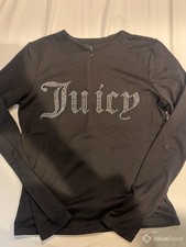 Juicy Couture Blue Ribbed Rhinestone Logo Crop Top, Size L — listing 6