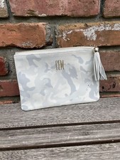 Mark & Graham Light Blue Pebbled Leather Monogrammed Zip Pouch — listing 5