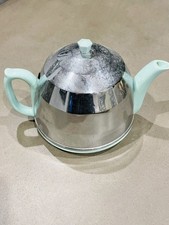 Vintage Art Deco Chrome & Cream Ceramic Insulated Tea Set (5 Pieces) — listing 4