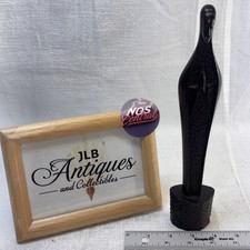 Hand-Carved Ebony Wood Madonna / Praying Nun Figure — listing 2