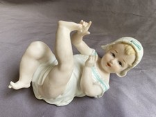 Set of 3 Vintage Bisque/Chalkware Baby Figurines (Piano Babies) in Diapers — listing 2