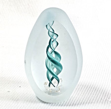 Frosted Glass Cathedral-Arch Paperweight with Cameo Saint Francis Figure, listing 2