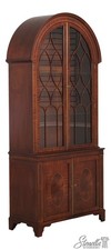 Vintage Mahogany Two-Door China Cabinet with Astragal Glazed Doors and Ball-and-Claw Feet — listing 5
