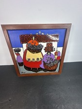 Andean Folk Art Painting - Ecuadorian Highland Village Scene, Signed Alberto Vega — listing 4