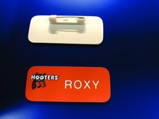 Hooters 'Or Bust!' Rubber Luggage Tag with Waitress Graphic — listing 2