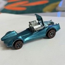 1970 Hot Wheels Redline Strip Teaser, Spectraflame Aqua/Blue with #7 Racing Tampos — listing 3