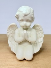 Reclining Cherub Angel Figurine with Bunny and Fruit, Resin Sculpture — listing 2