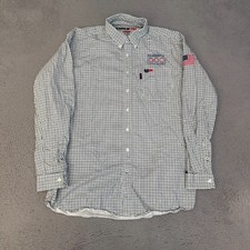 Cinch WRX Men's Blue & White Plaid Long Sleeve Button-Down Shirt, Size XXL, listing 4